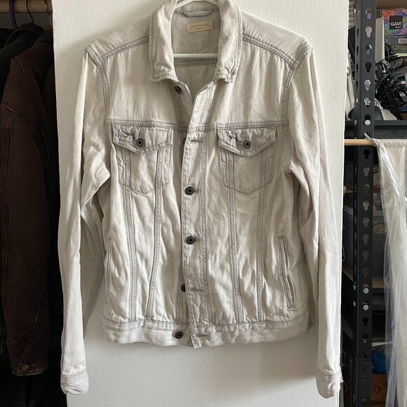 Allsaints Kota Stone White Denim Jacket - Picture 1 of 5